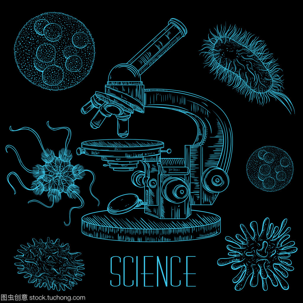 探索微观世界 手绘线条艺术下的老式科学实验室